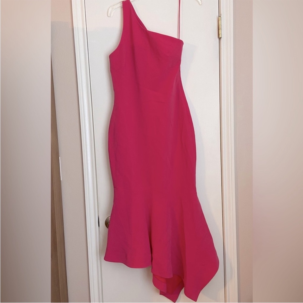 Cinq à Sept One-Shoulder Fuchsia Dress